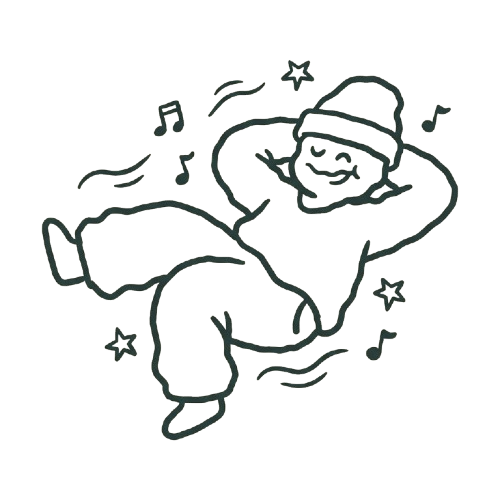 Chill doodle of a person relaxing