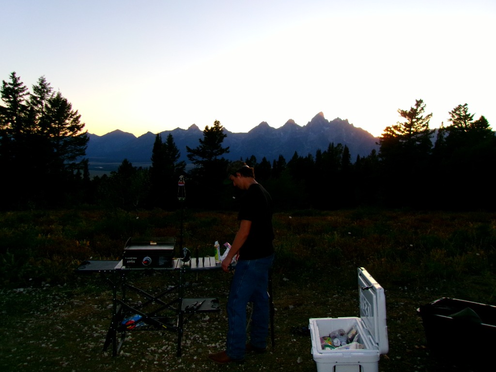 Mountain camping and cooking